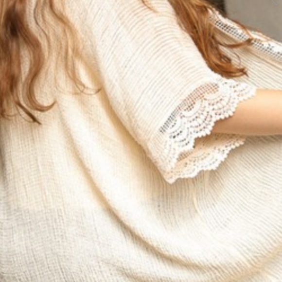 S-XXL🌓Kennedy Crinkle Scallop Lace Edge Kimono - Picture 6 of 7